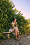 Carrie Soft Button Down Cardigan in Light Olive/Stone