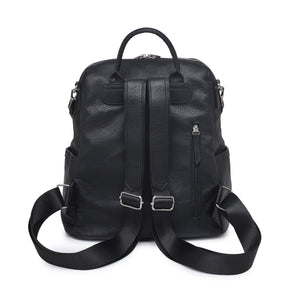 Galloway Vegan Leather Black Backpack by Urban Expressions