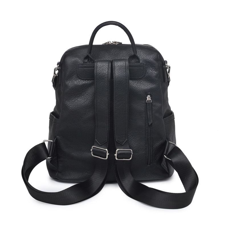 Galloway Vegan Leather Black Backpack by Urban Expressions