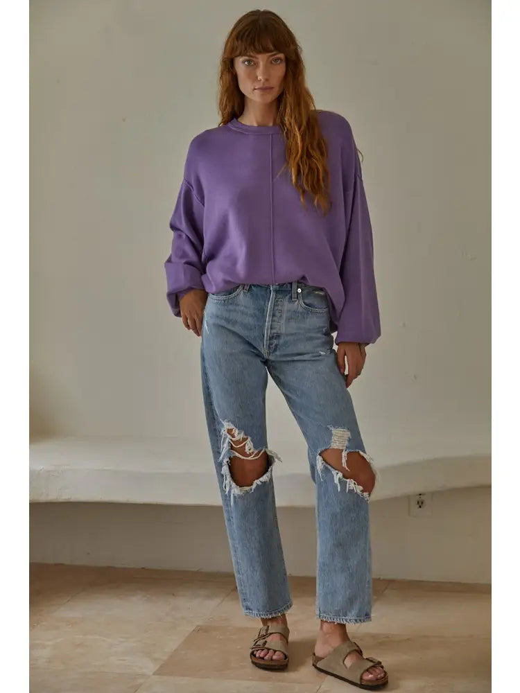 Valley Vacation Sweater in Dark Lavender with By Together