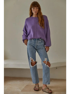 Valley Vacation Sweater in Dark Lavender with By Together
