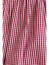 Shayla Shoulder Tie Bubble Hem Top in Red-White Gingham