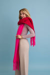 Cozy Solid Two Tone Tassel Scarf in Rust, Blue or Red