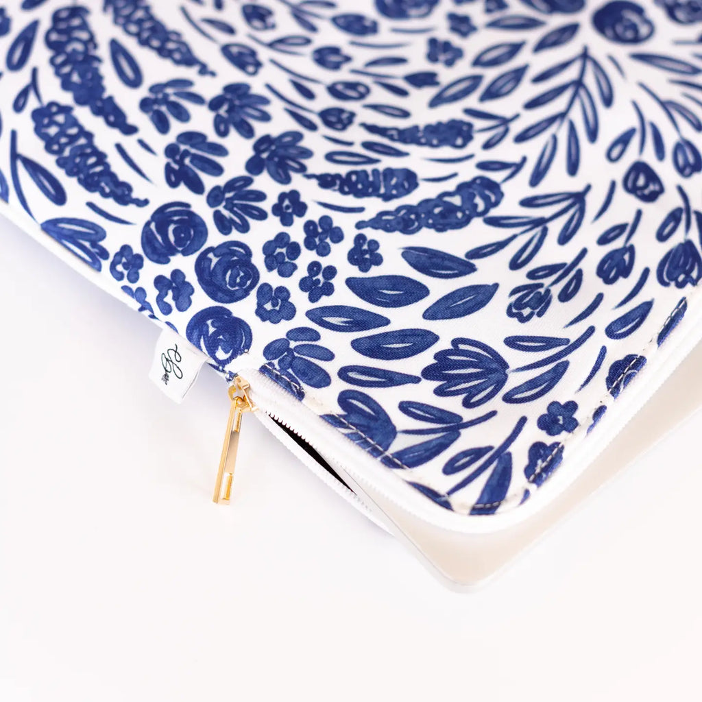 Porcelain Floral Laptop Sleeve by Elyse Breanne Design