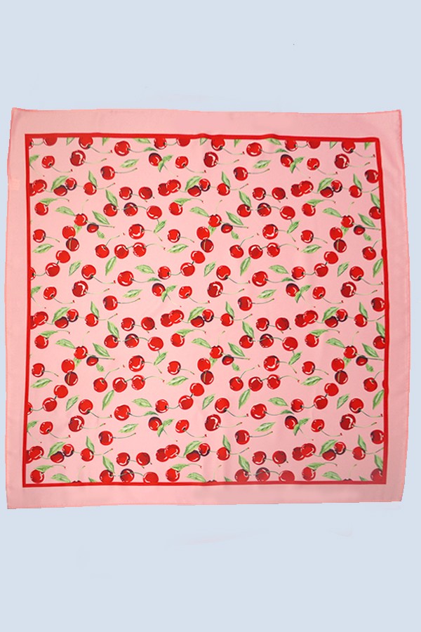Cherry Print Silky Scarf