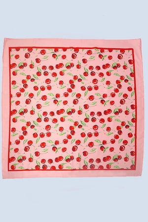 Cherry Print Silky Scarf