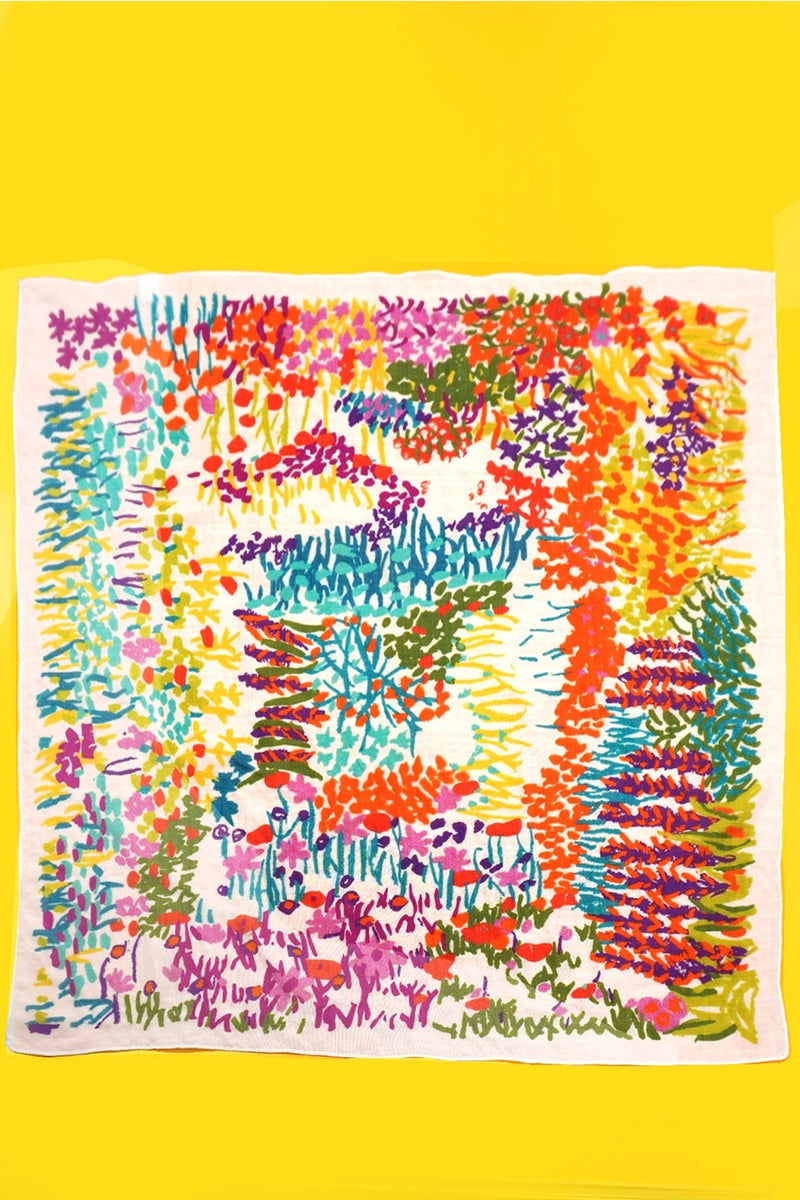 Cotton Floral Print Bandana Scarf