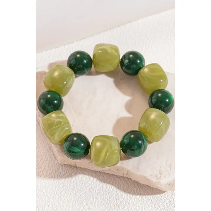Color-Block Cube Stretch Bracelets