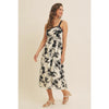Bethany Floral Print Jacquard Midi Dress With Pockets by In February