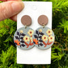 Fall Foliage Acrylic Disc Handmade Earrings