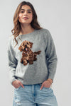 Hazel Two Tone Ribbed Collared Sweater and Pant Set