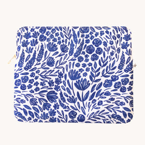 Porcelain Floral Laptop Sleeve by Elyse Breanne Design