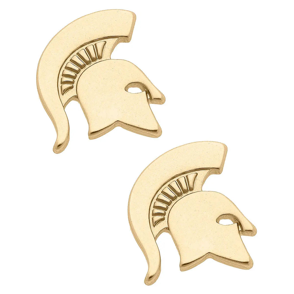 Michigan State University Spartans 24K Gold Plated Stud Earrings