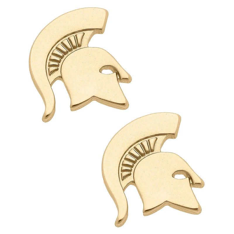 Michigan State University Spartans 24K Gold Plated Stud Earrings