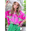Adele Cape Style Top in Pink Leopard