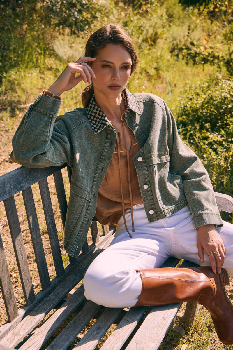 Meg Timeless With A Twist Mineral Washed Cotton Twill Jacket