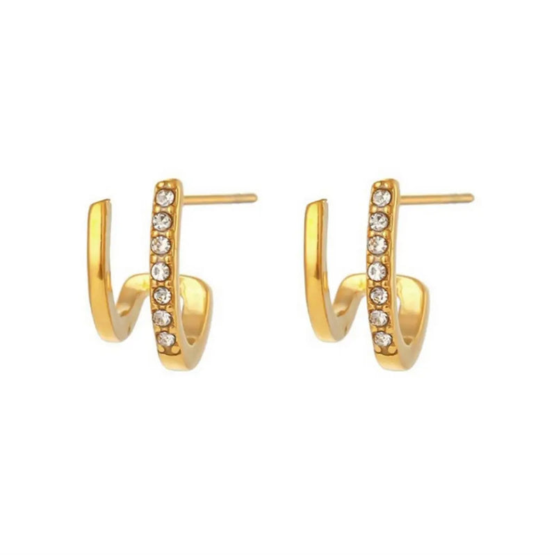 Temperament Dual Loop Earring in Gold or Silver