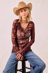 Bonnie Sheer Button V-Neck
