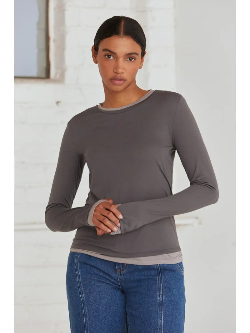 Octavia Two-In-One Long Sleeve Top by Crescent