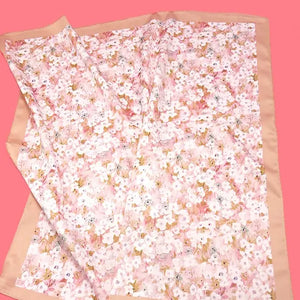 Cherry Blossom Print Silky Bandana Scarf