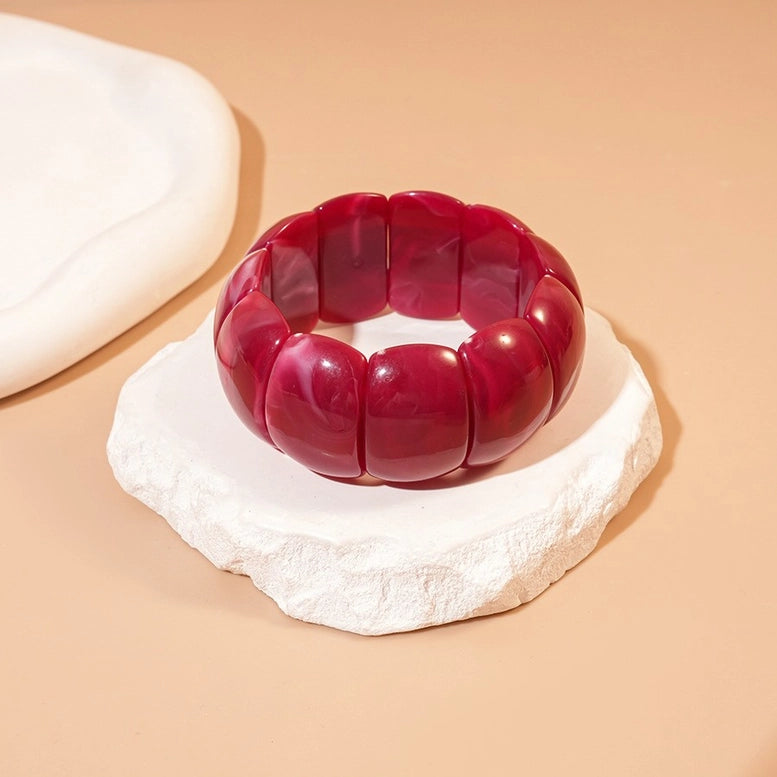 Color-Block Acrylic Stretch Bracelets