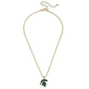 Michigan State University Spartans Enamel Pendant Necklace