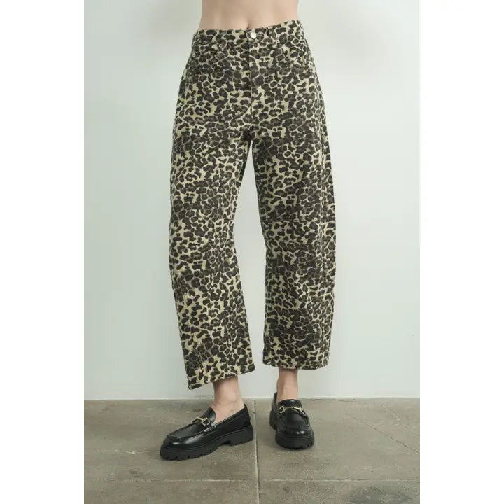 Suzie Animal Print Barrel Pant