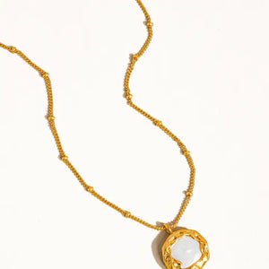 Lydia 18K Vintage Gold Natural Pearl Round Necklace