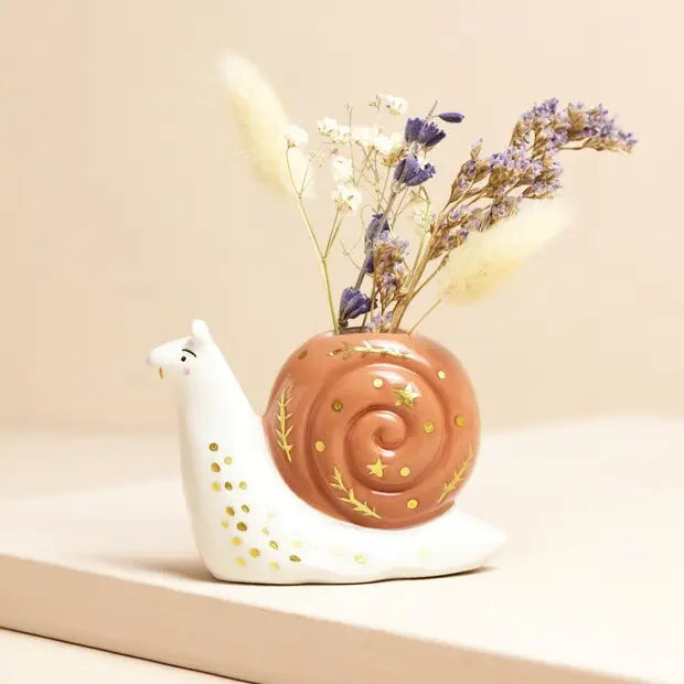 Snail Ceramic Bud Vase