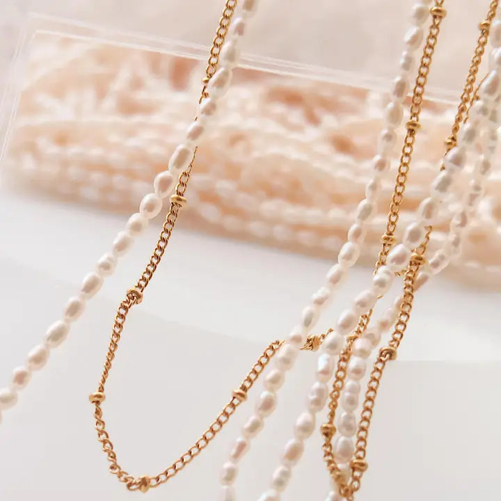 Camryn 18K Layered Pearl Chain Necklace