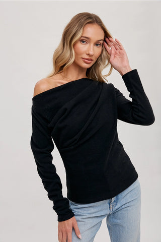 Alice Bow Front Top in Black by Olivaceous