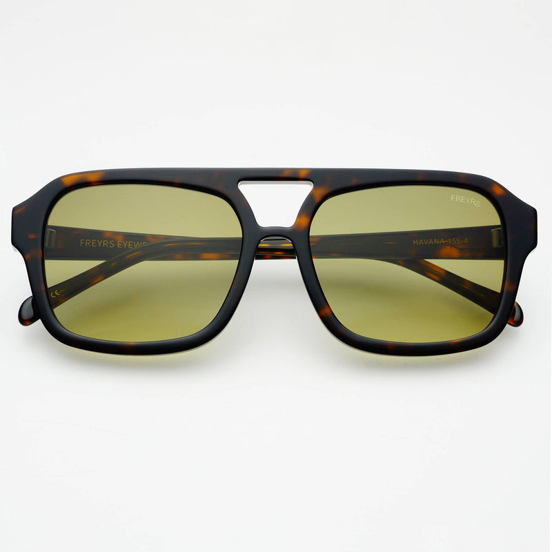 Freyrs Eyewear Havana Acetate Aviator Sunglasses: Dark Tortoise