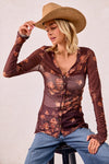 Bonnie Sheer Button V-Neck