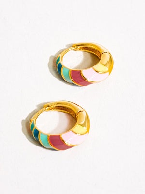 Paloma 18K Gold Colorful Striped Hoop Earrings