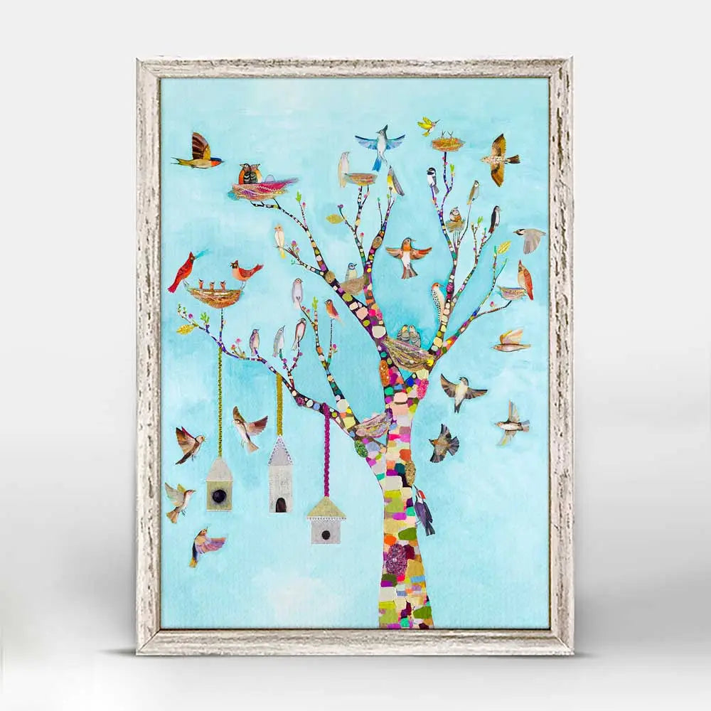 Flutter Perch Framed Canvas