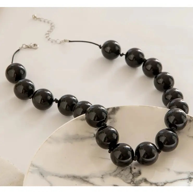 Boho Chunky Beaded Necklace in Multiple Color Choices