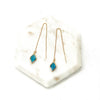 Blue Gem Threader Earrings