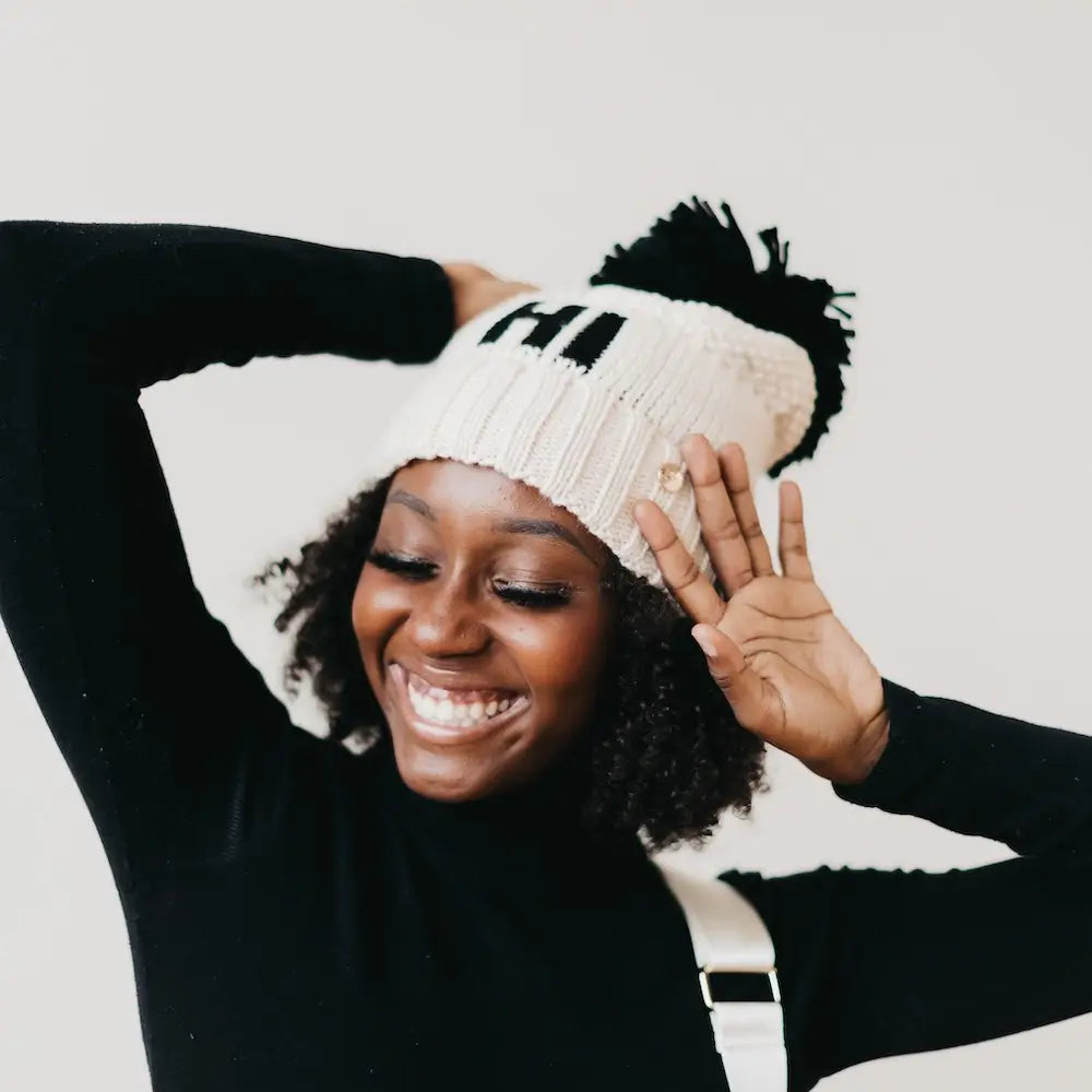 Oh So Cold "Hi" Beanie by Pretty Simple