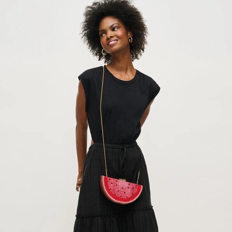 Tabitha Watermelon Crystal Evening Bag by Urban Expressions