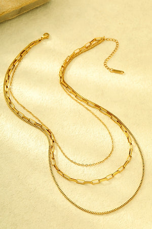 18K Stainless Steel Tarnish Free Layered Necklace in Gold