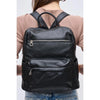 Galloway Vegan Leather Black Backpack by Urban Expressions
