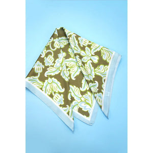 Vintage Pattern Green Sily Bandana Scarf