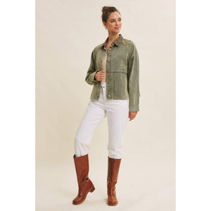 Meg Timeless With A Twist Mineral Washed Cotton Twill Jacket