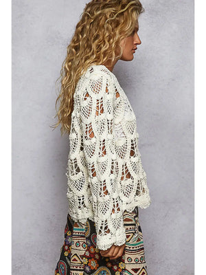 Valentina Long Sleeve Crochet Top by POL