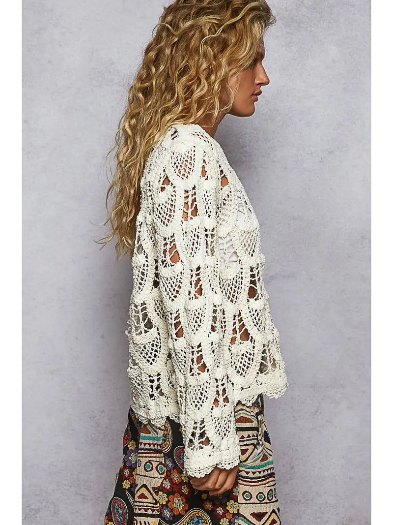 Valentina Long Sleeve Crochet Top by POL