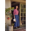 Andrea Mineral Washed Cotton Cable Knit Sweater Cardigan in Fuchsia