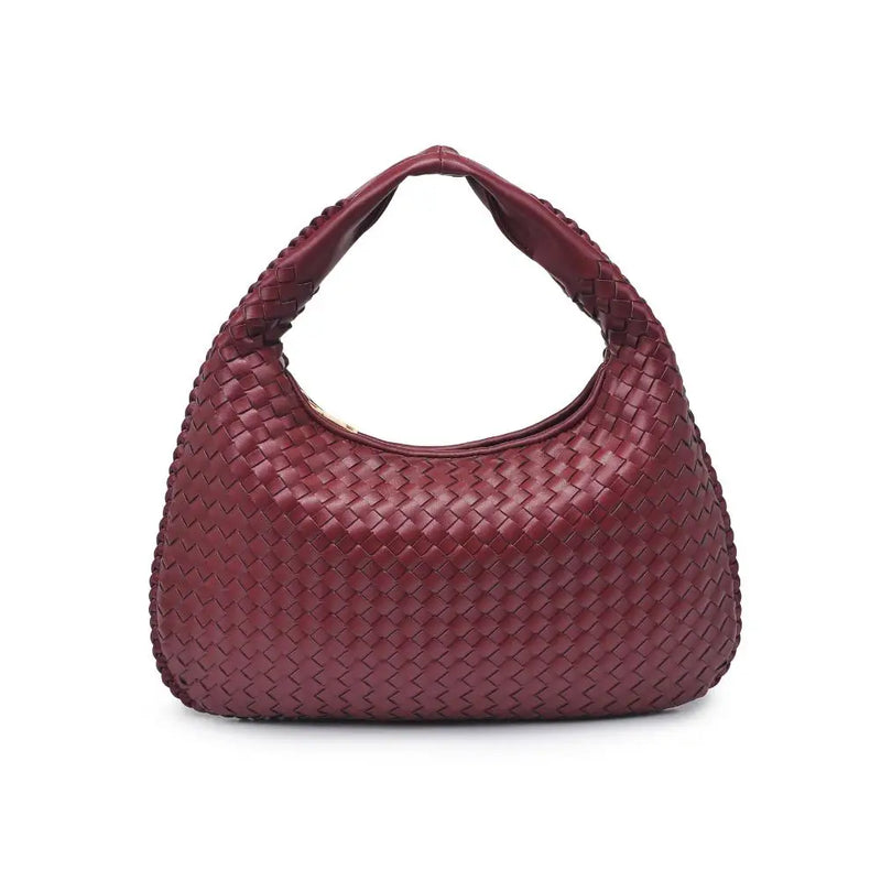 Adela Woven Hobo Bag in Wine by Urban Expressions