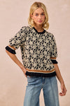 Sammy Textured Rose Knit Top