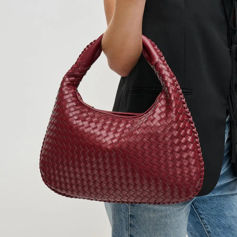 Adela Woven Hobo Bag in Wine by Urban Expressions