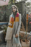 Winter Color Block Faux Mohair Scarf